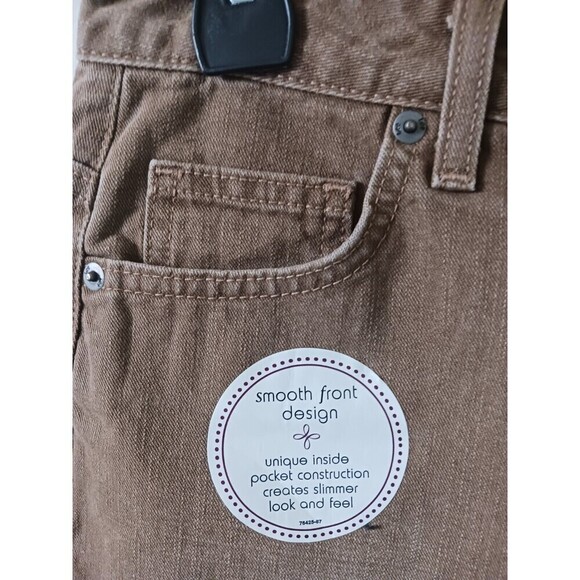 Vintage Lee Riveted Jeans Mid Rise Easy Fit Straight Leg Camel Size 6 NWT - Picture 6 of 10